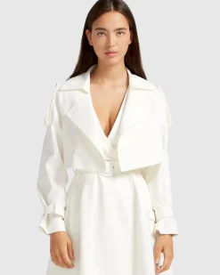 Fashion Belle & Bloom Manhattan Cropped Trench - Off-White