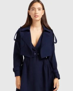 Sale Belle & Bloom Manhattan Cropped Trench - Navy