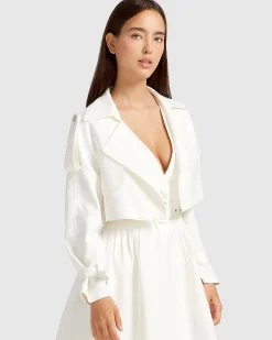 Fashion Belle & Bloom Manhattan Cropped Trench - Off-White