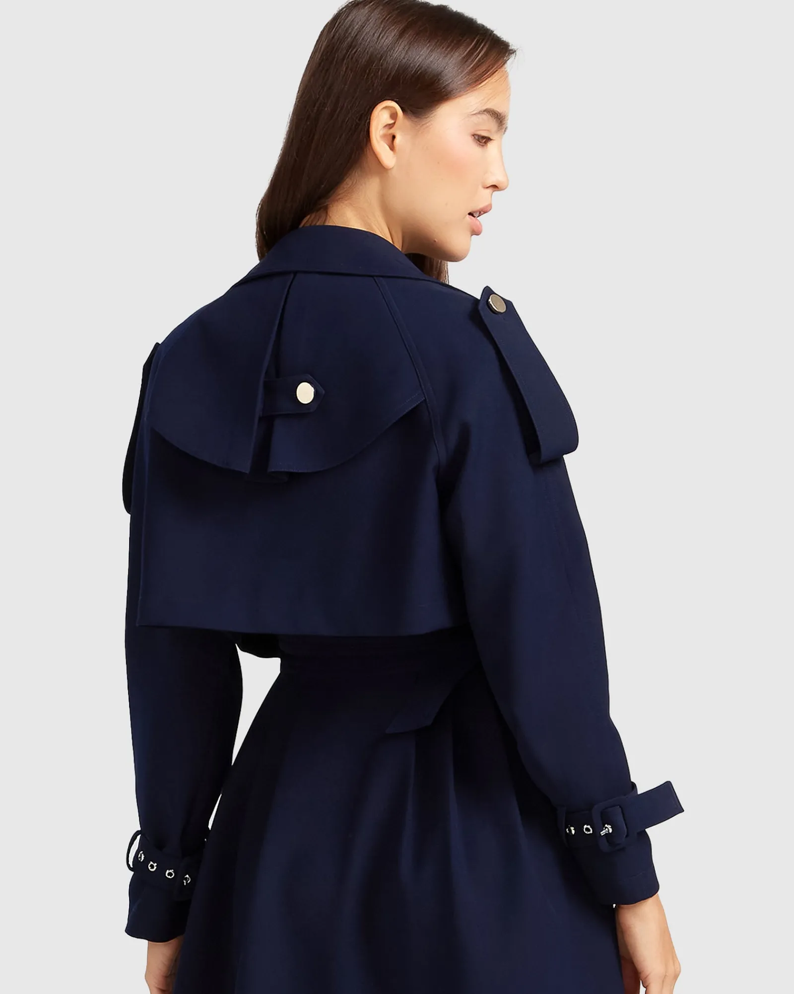 Sale Belle & Bloom Manhattan Cropped Trench - Navy