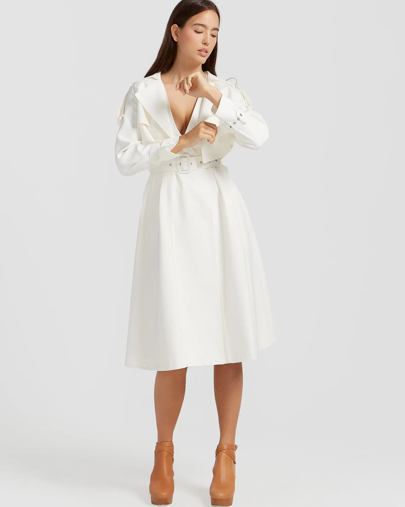 Fashion Belle & Bloom Manhattan Cropped Trench - Off-White