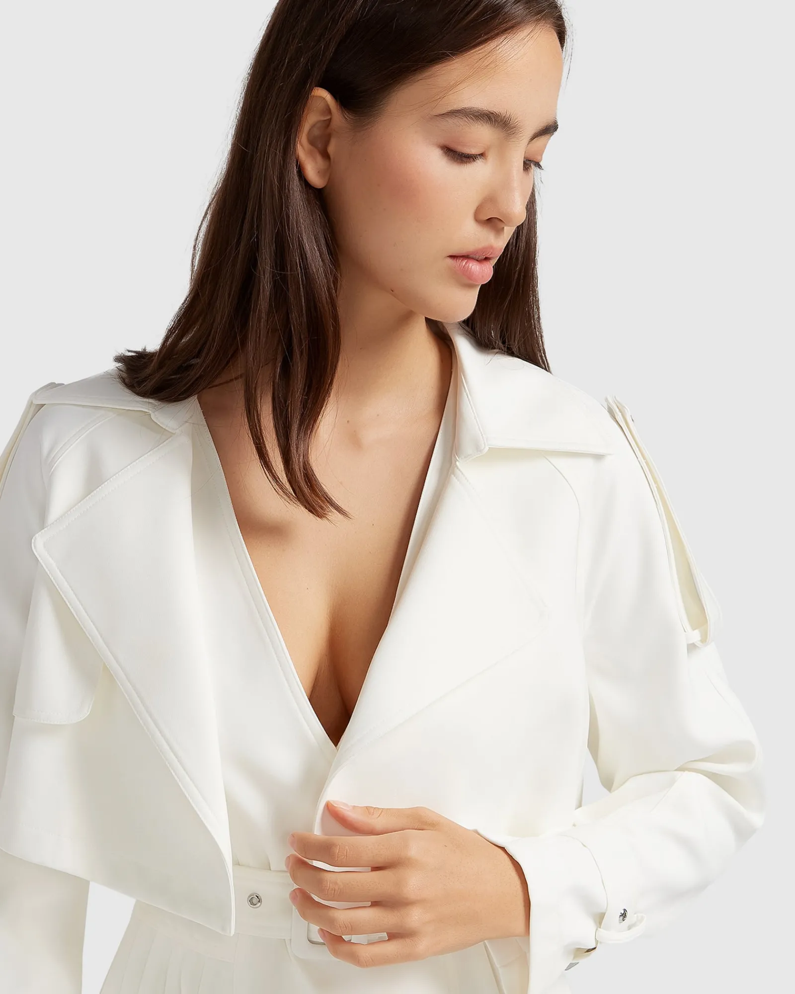 Fashion Belle & Bloom Manhattan Cropped Trench - Off-White