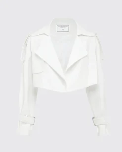 Fashion Belle & Bloom Manhattan Cropped Trench - Off-White