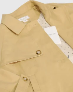Sale Belle & Bloom Matilda Cropped Trench Coat - Khaki