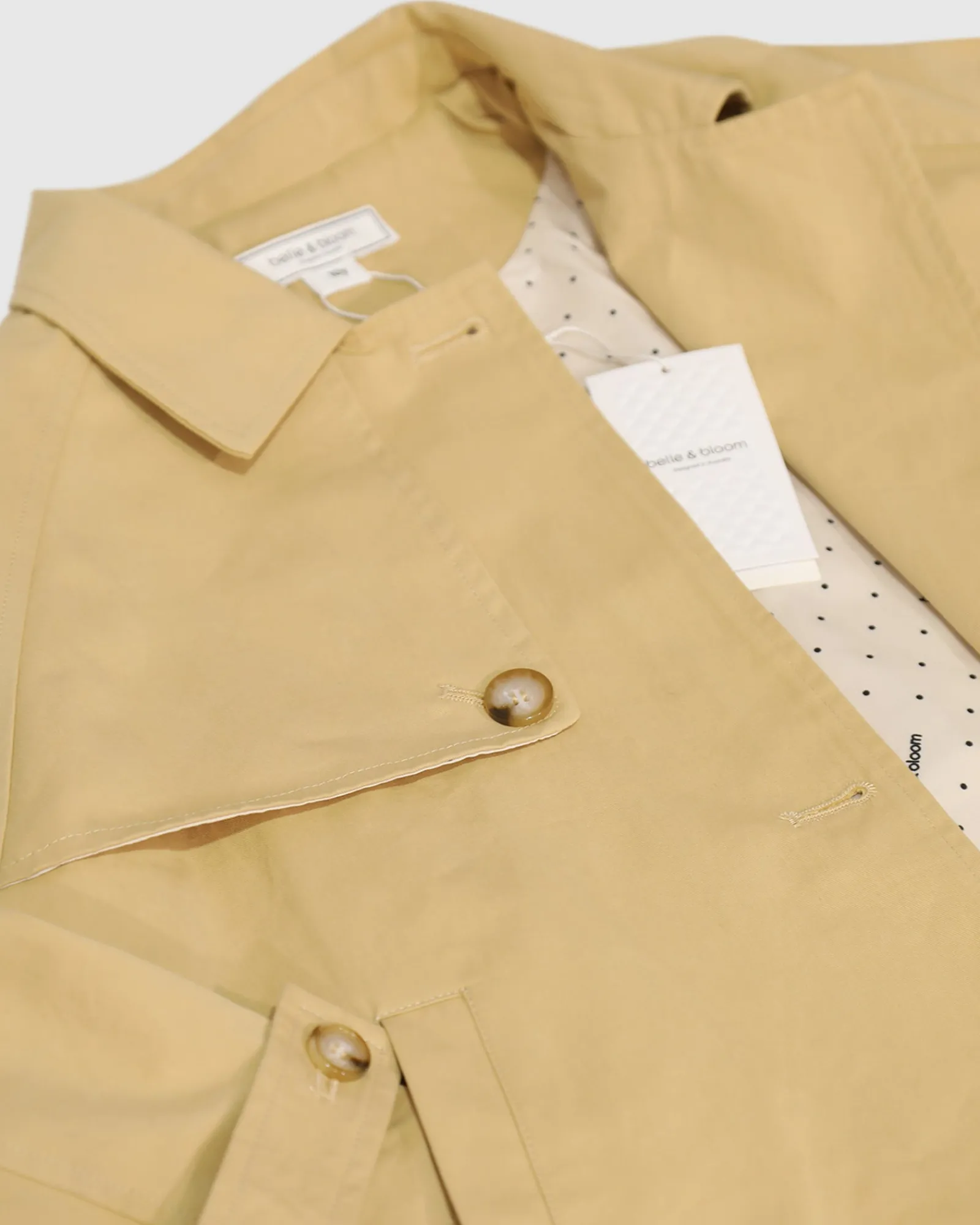 Sale Belle & Bloom Matilda Cropped Trench Coat - Khaki