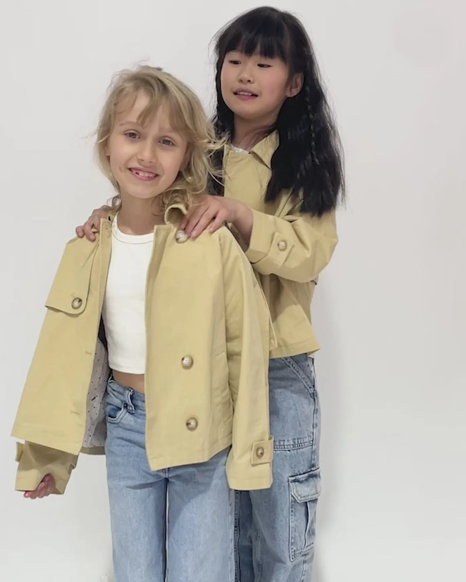 Sale Belle & Bloom Matilda Cropped Trench Coat - Khaki
