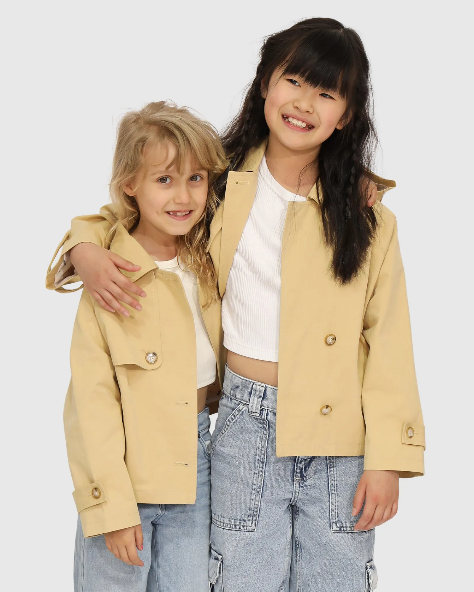 Sale Belle & Bloom Matilda Cropped Trench Coat - Khaki