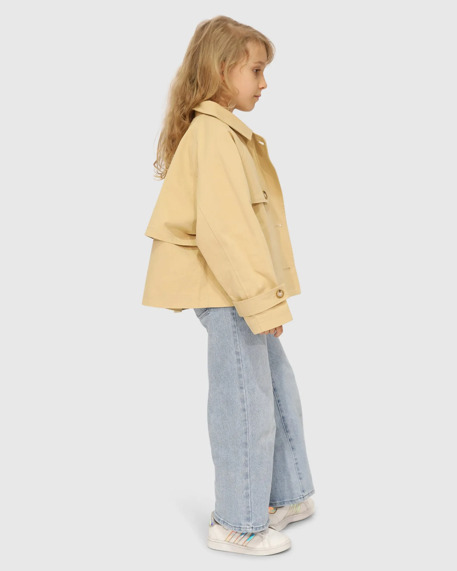Sale Belle & Bloom Matilda Cropped Trench Coat - Khaki