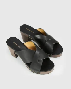 Outlet Belle & Bloom Midtown Clog Mule - Black/Chocolate