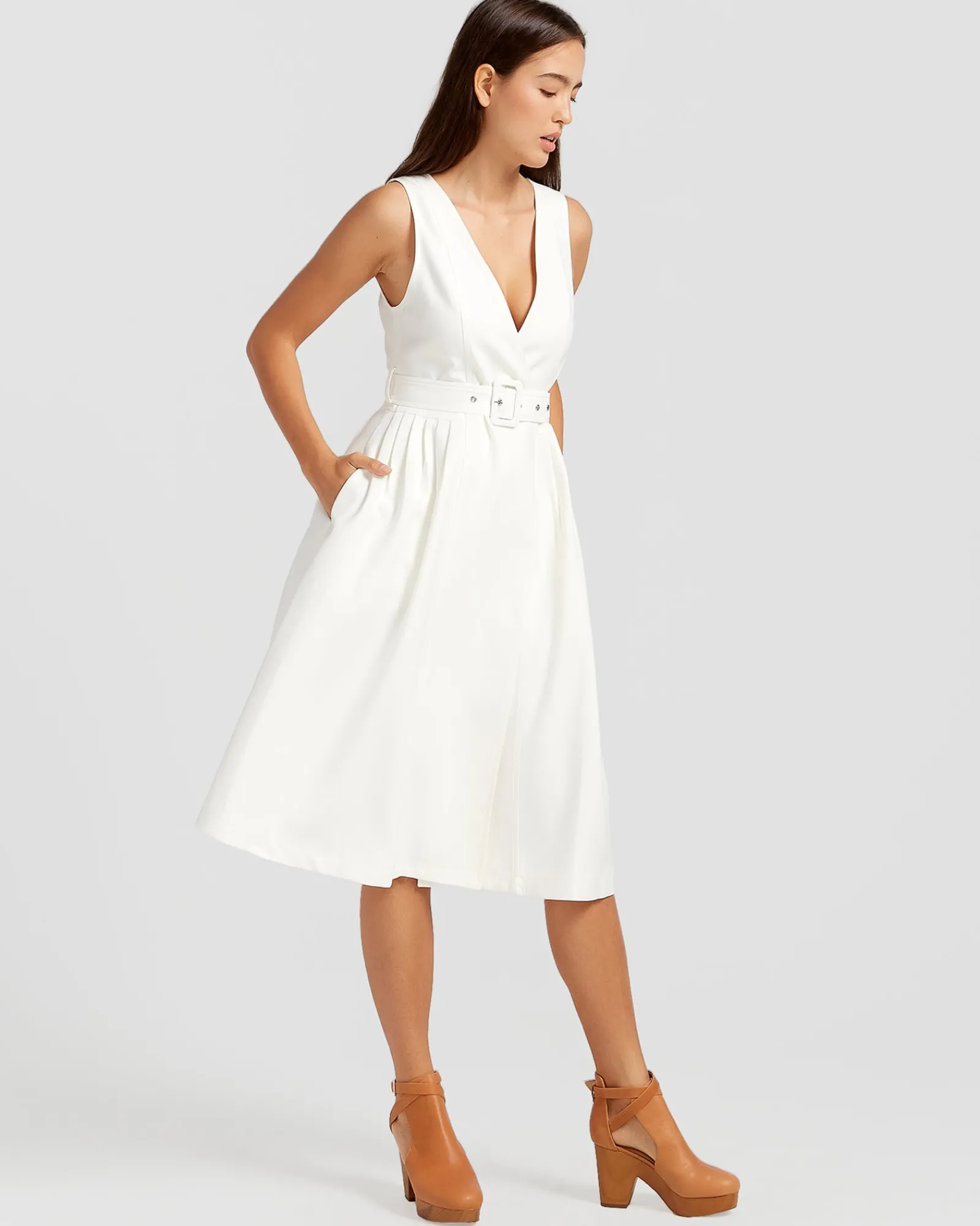 Online Belle & Bloom Miss Independence Midi Dress - Off-White