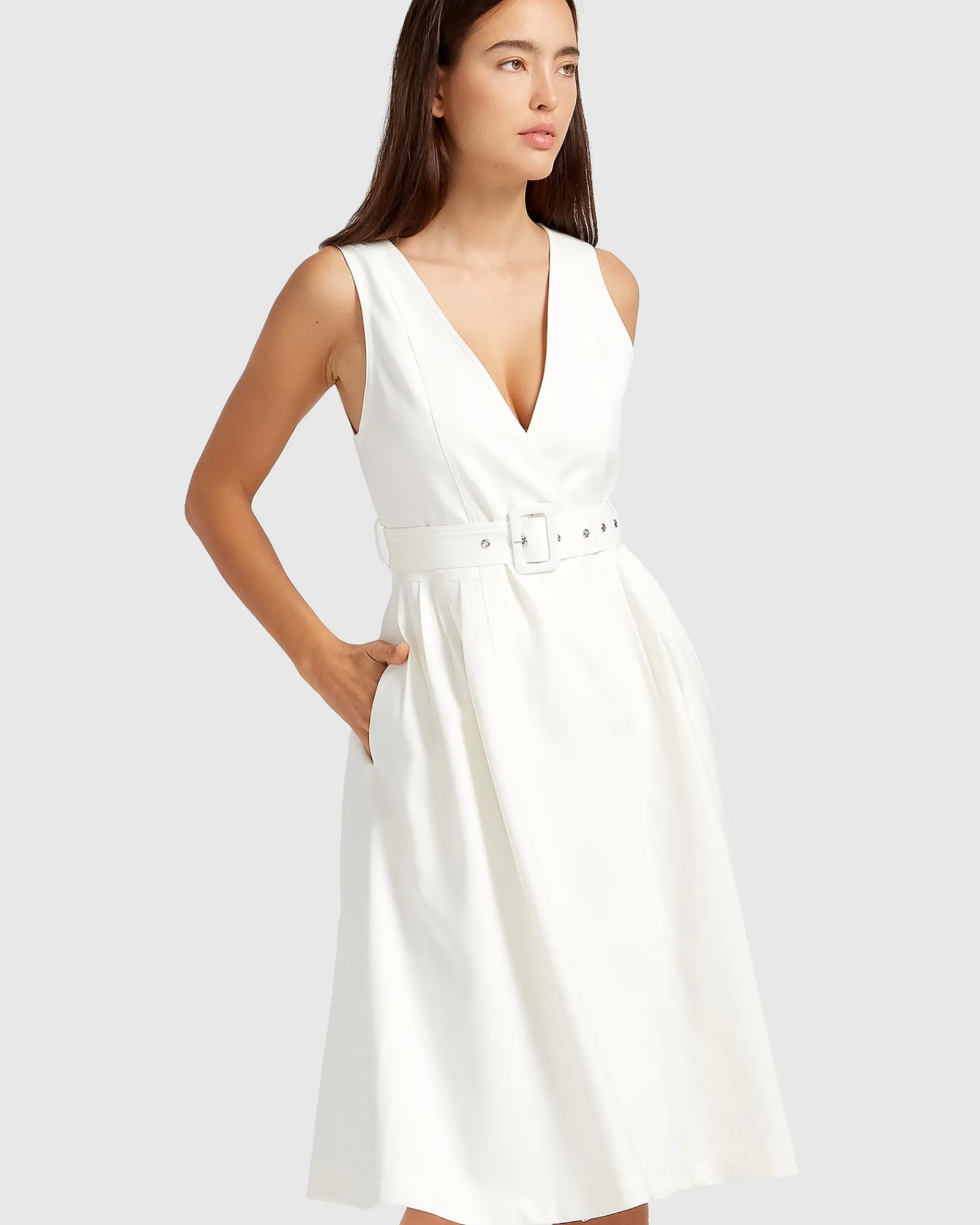 Online Belle & Bloom Miss Independence Midi Dress - Off-White