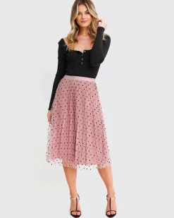 Clearance Belle & Bloom Mixed Feeling Reversible Skirt - Pink