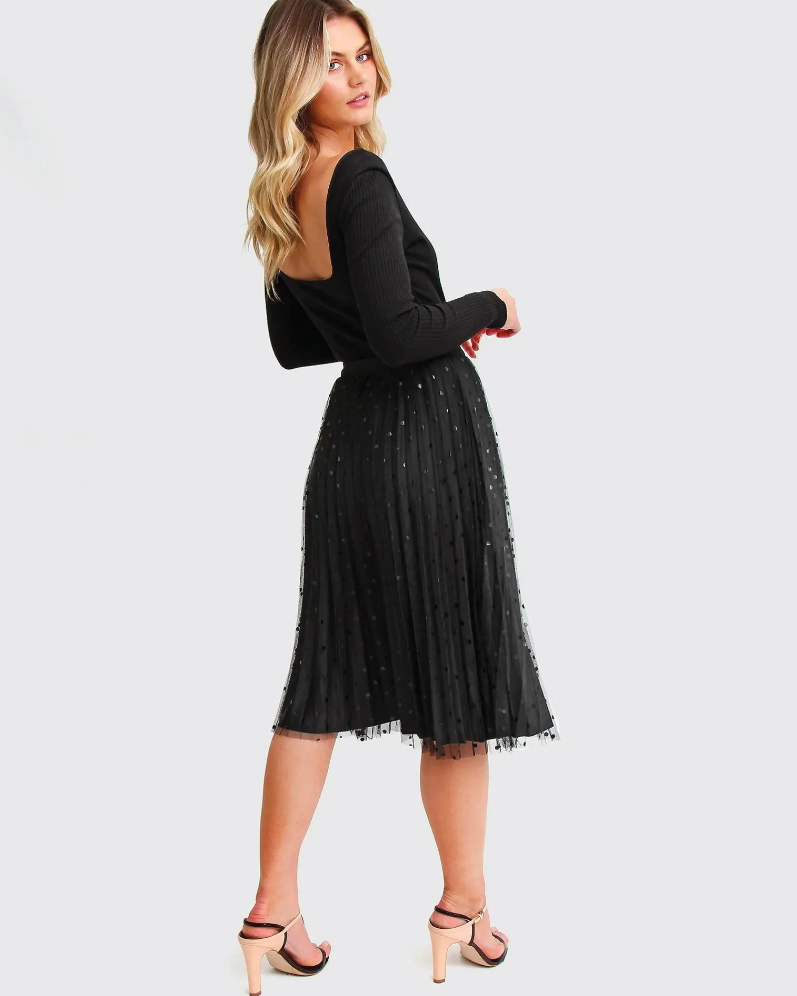 Sale Belle & Bloom Mixed Feeling Reversible Skirt - Black