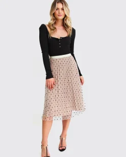 Online Belle & Bloom Mixed Feeling Reversible Skirt - Beige