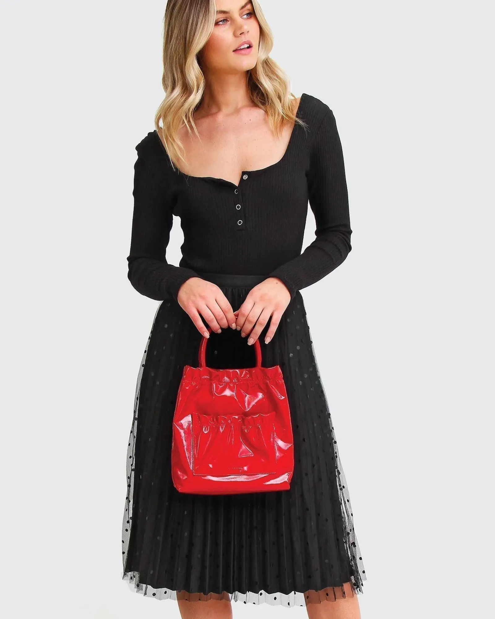Sale Belle & Bloom Mixed Feeling Reversible Skirt - Black
