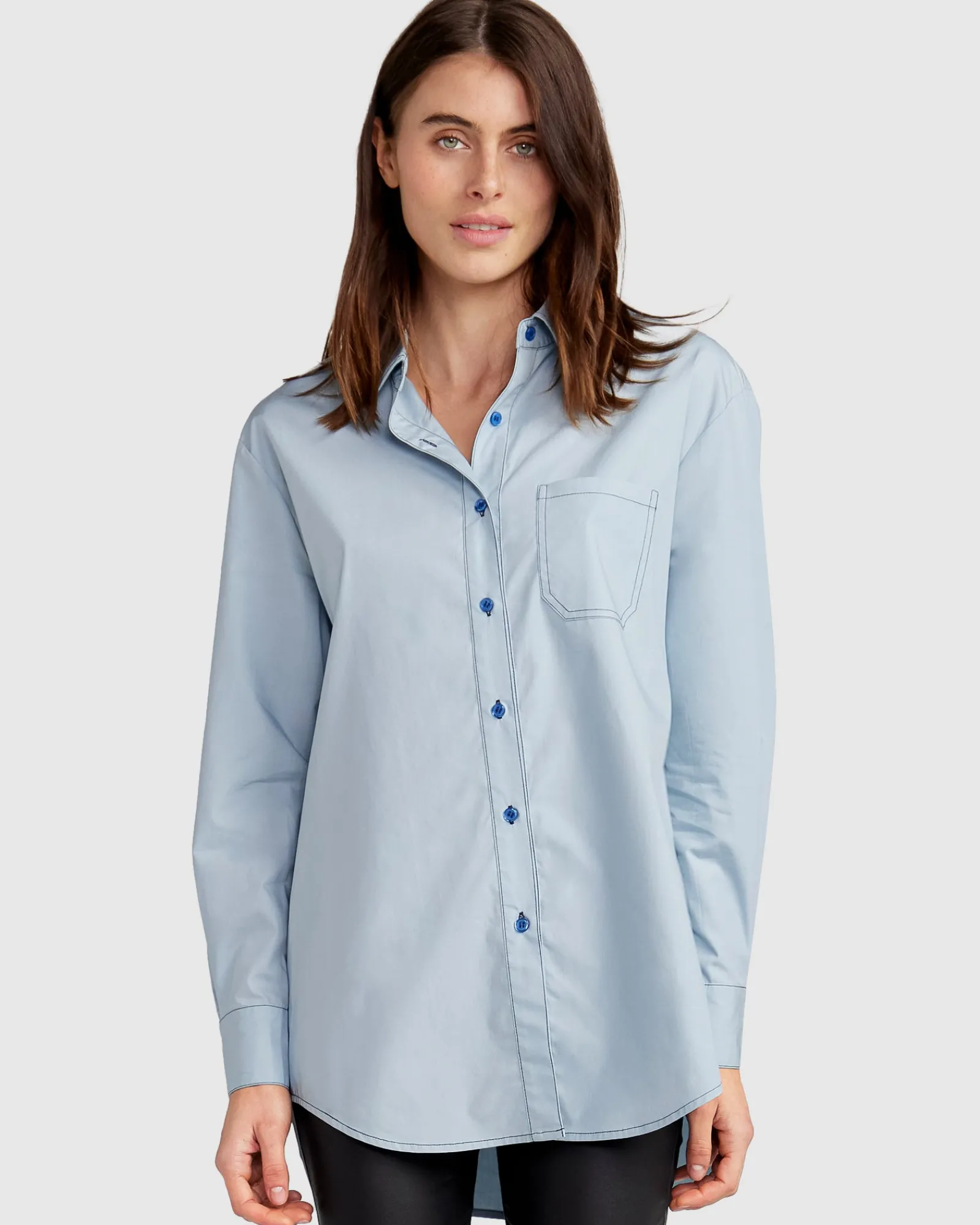 Hot Belle & Bloom My Girl Oversized Shirt - Duck Egg Blue DuckEggBlue