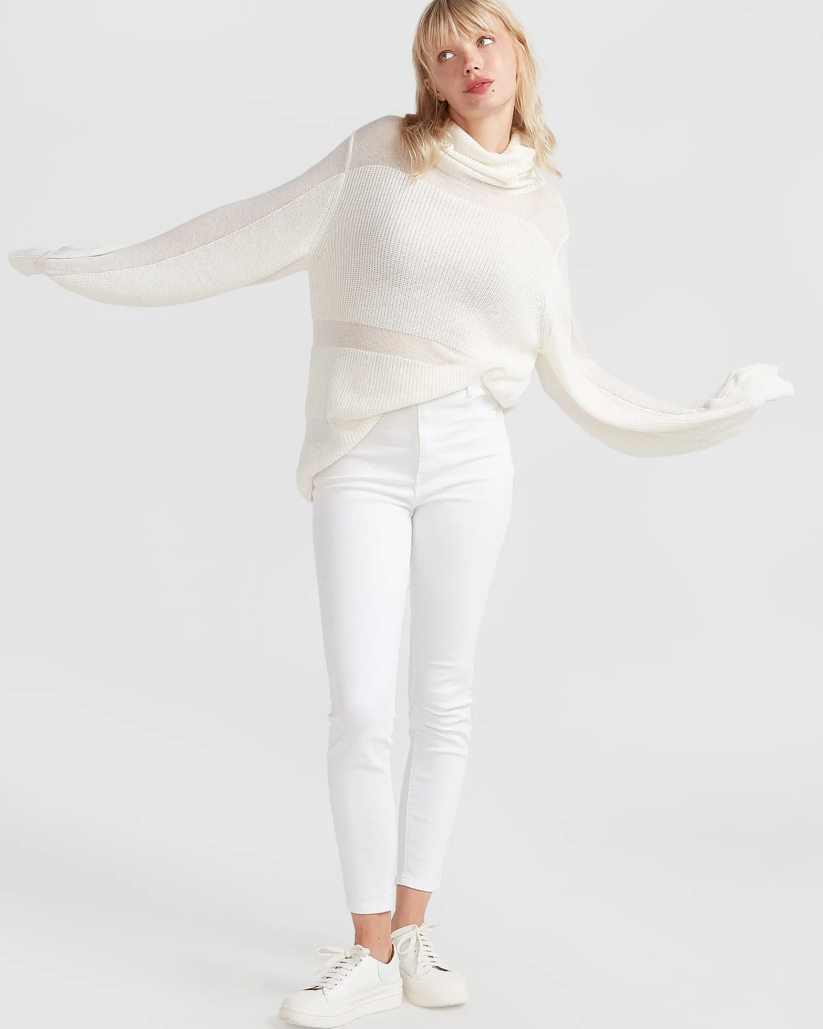 New Belle & Bloom Nevermind Sheer Panelled Knit - Cream