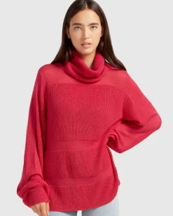 Best Belle & Bloom Nevermind Sheer Panelled Knit - Watermelon