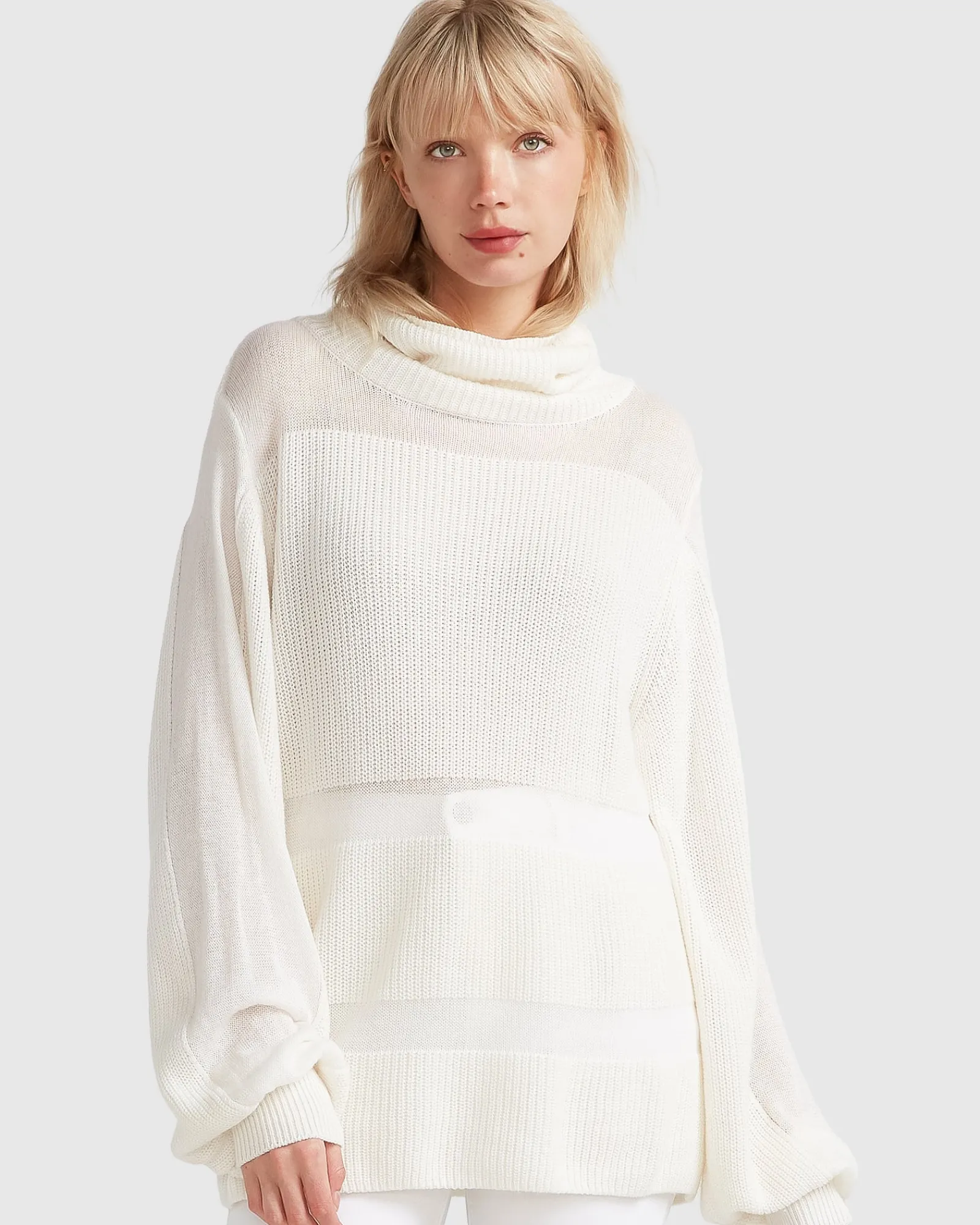 New Belle & Bloom Nevermind Sheer Panelled Knit - Cream