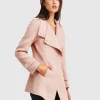 Fashion Belle & Bloom NEW FIT Bad Girl Wool Blend Moto Coat - Blush