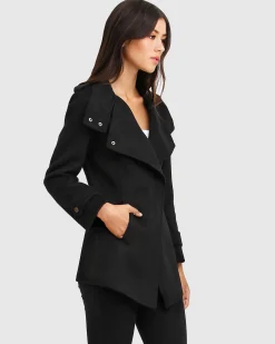 Outlet Belle & Bloom NEW FIT Bad Girl Wool Blend Moto Coat - Black
