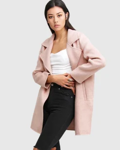 Clearance Belle & Bloom NEW FIT Ex-Boyfriend Wool Blend Oversized Jacket - Blush BoyfriendWoolBlendOversizedJacket-Blush