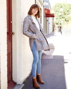 New Belle & Bloom NEW FIT Ex-Boyfriend Wool Blend Oversized Jacket - Oat Plaid BoyfriendWoolBlendOversizedJacket-OatPlaid