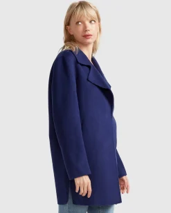 Sale Belle & Bloom NEW FIT Ex-Boyfriend Wool Blend Oversized Jacket - Midnight Blue BoyfriendWoolBlendOversizedJacket-MidnightBlue