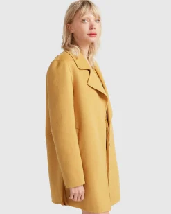 Discount Belle & Bloom NEW FIT Ex-Boyfriend Wool Blend Oversized Jacket - Antique Gold BoyfriendWoolBlendOversizedJacket-AntiqueGold