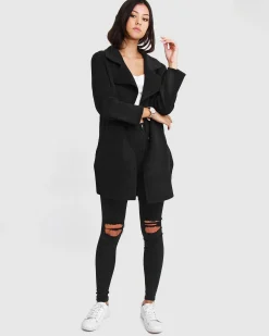 Clearance Belle & Bloom NEW FIT Ex-Boyfriend Wool Blend Oversized Jacket - Black BoyfriendWoolBlendOversizedJacket-Black
