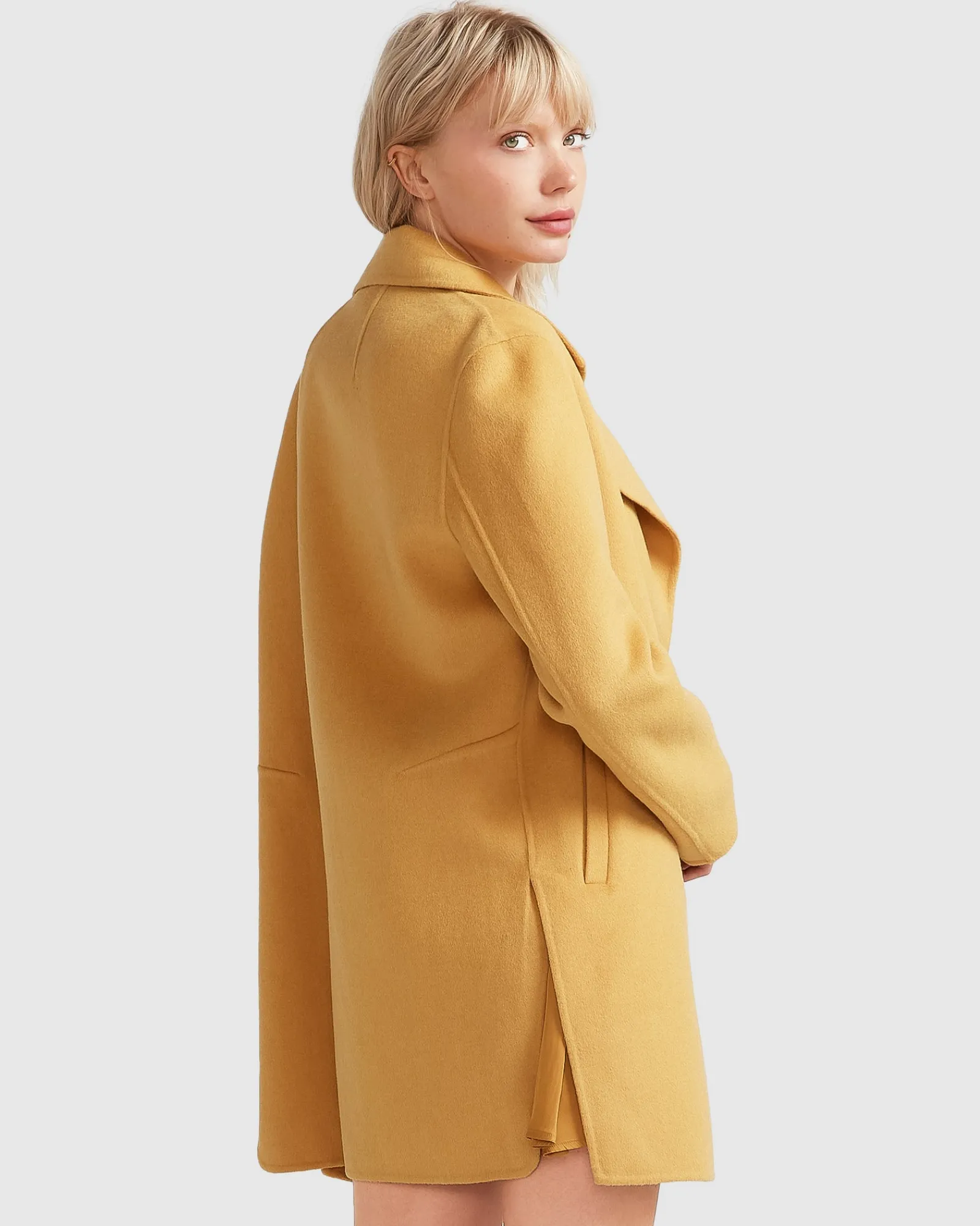 Discount Belle & Bloom NEW FIT Ex-Boyfriend Wool Blend Oversized Jacket - Antique Gold BoyfriendWoolBlendOversizedJacket-AntiqueGold