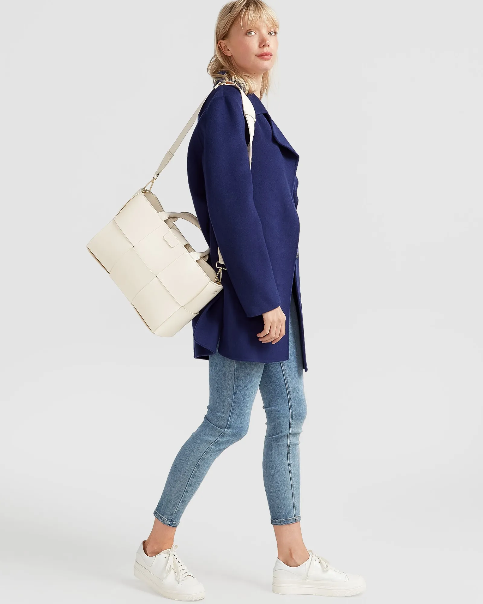 Sale Belle & Bloom NEW FIT Ex-Boyfriend Wool Blend Oversized Jacket - Midnight Blue BoyfriendWoolBlendOversizedJacket-MidnightBlue