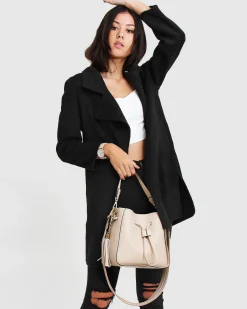 Clearance Belle & Bloom NEW FIT Ex-Boyfriend Wool Blend Oversized Jacket - Black BoyfriendWoolBlendOversizedJacket-Black