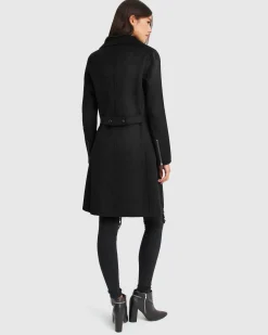 Online Belle & Bloom NEW FIT Last Chance Wool Blend Moto Coat - Black
