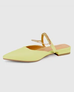 New Belle & Bloom On The Go Leather Flat - Citrus