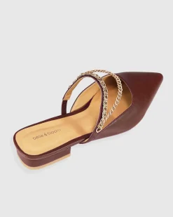 Hot Belle & Bloom On The Go Leather Flat - Chocolate