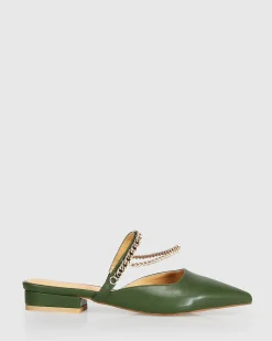 New Belle & Bloom On The Go Leather Flat - Khaki