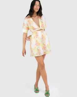 Hot Belle & Bloom Open Arms Cut Out Dress - Floral Bouquet FloralBouquet