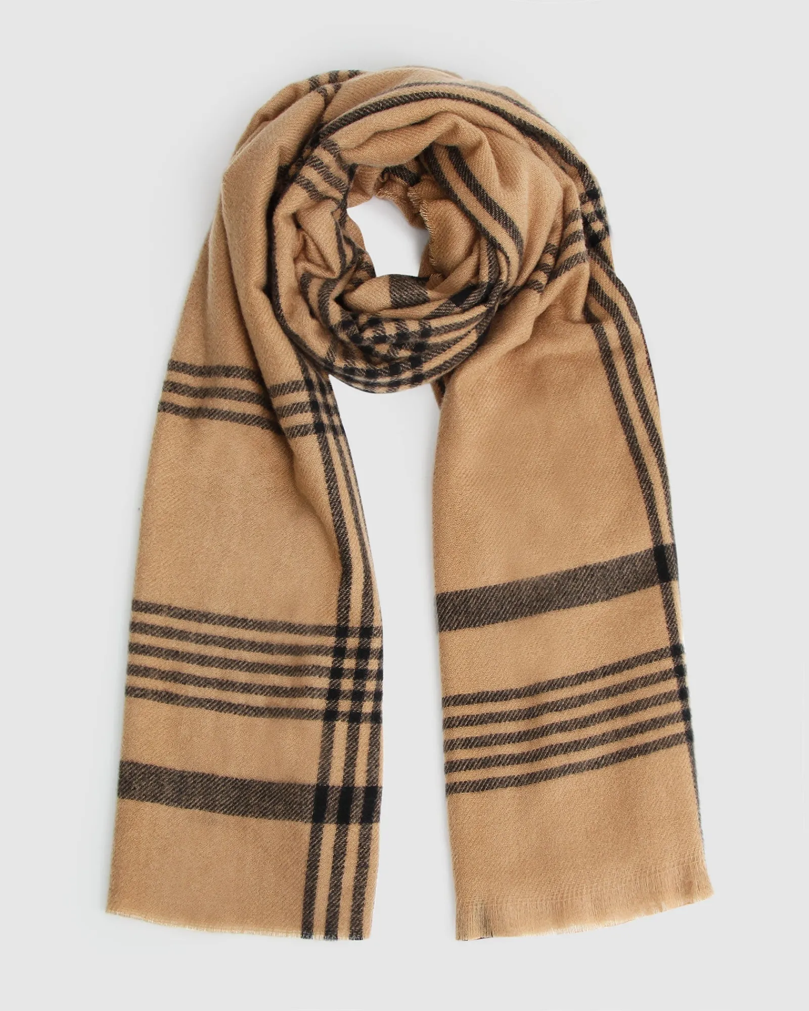 Best Belle & Bloom Panorama Check Scarf - Camel