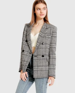 Outlet Belle & Bloom Piccadilly Wool Blend Plaid Blazer - Grey