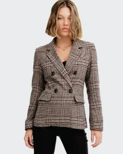 Online Belle & Bloom Piccadilly Wool Blend Plaid Blazer - Oat