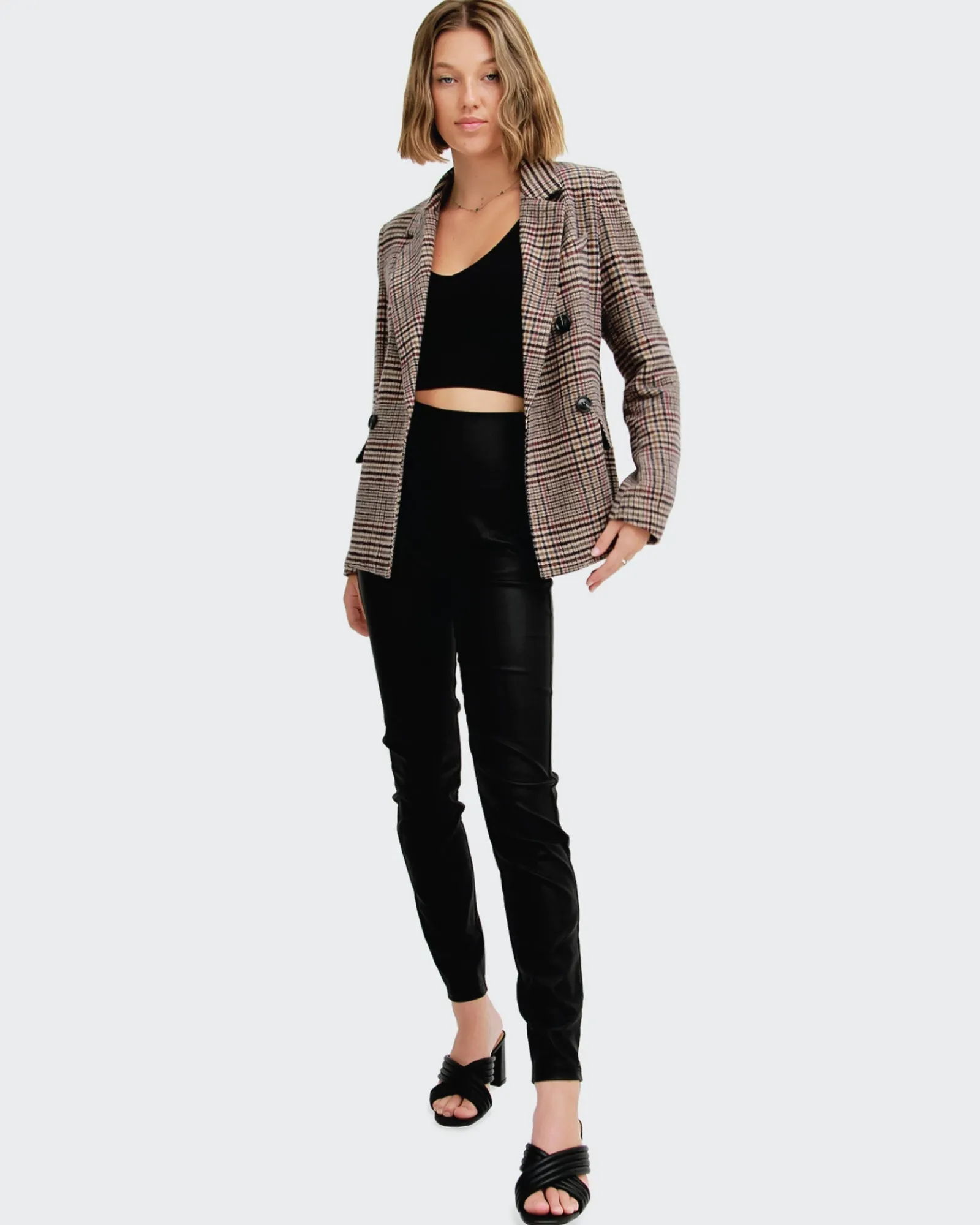 Online Belle & Bloom Piccadilly Wool Blend Plaid Blazer - Oat