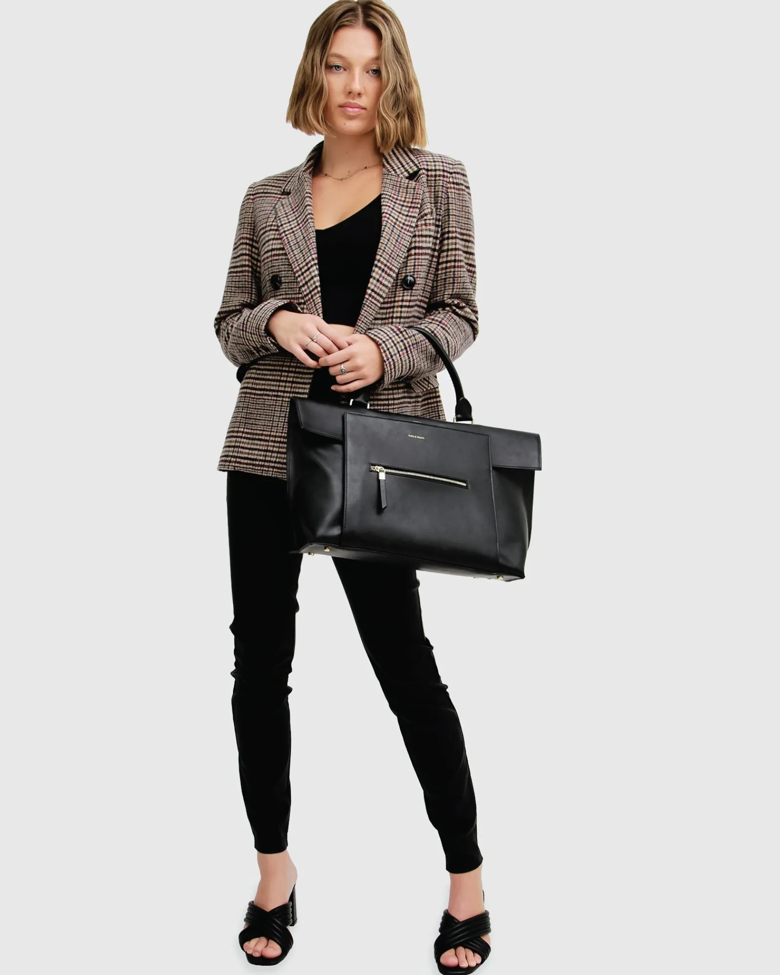 Online Belle & Bloom Piccadilly Wool Blend Plaid Blazer - Oat