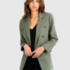 Clearance Belle & Bloom Princess Polina Textured Weave Blazer - Military