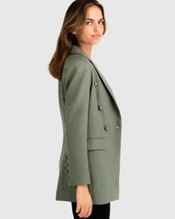 Clearance Belle & Bloom Princess Polina Textured Weave Blazer - Military