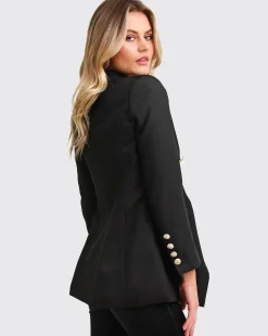 New Belle & Bloom Princess Polina Textured Weave Blazer - Black