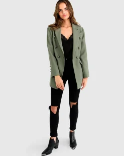 Clearance Belle & Bloom Princess Polina Textured Weave Blazer - Military