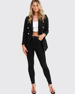 New Belle & Bloom Princess Polina Textured Weave Blazer - Black