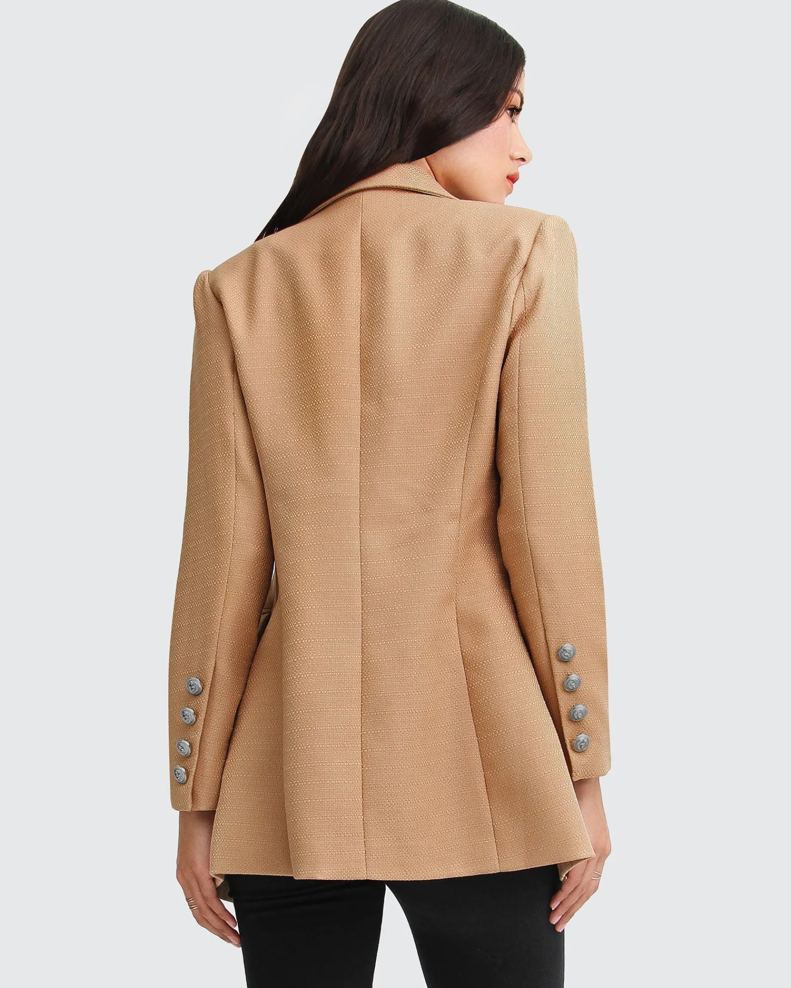 New Belle & Bloom Princess Polina Textured Weave Blazer - Camel