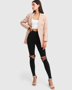 Outlet Belle & Bloom Princess Polina Textured Weave Blazer - Blush